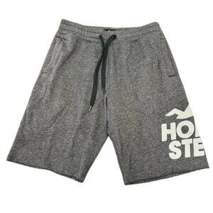 Hollister Jogger Sweat Lounge Shorts Surf Dark Heather Gray Mens SMALL